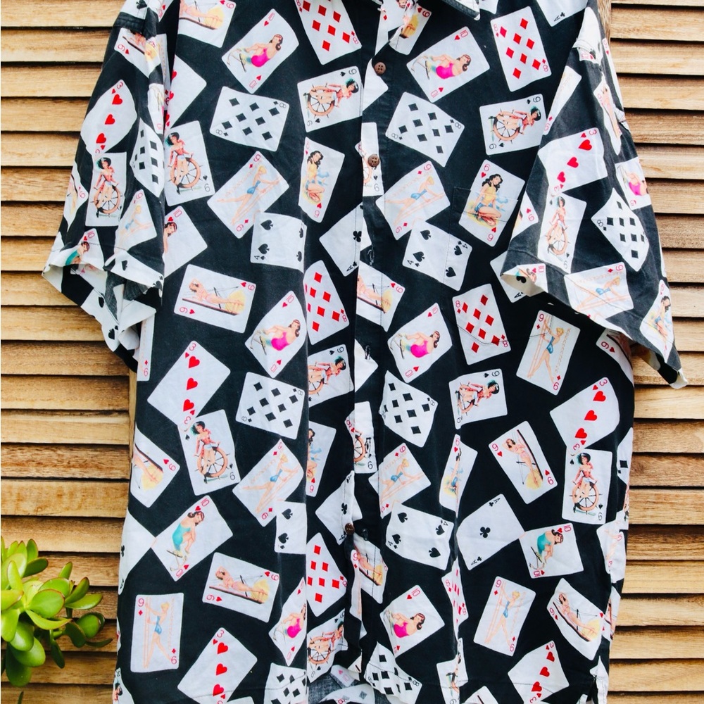 Men's Cool Playing Cards Button Up Shirt